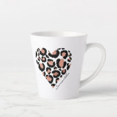 Ihr Name Leopard Cheetah Pattern Herz Milchtasse (Rechts)