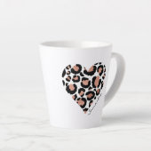 Ihr Name Leopard Gepard Muster Herz Milchtasse (Rechte Ecke)