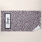 Ihr Name Leopard Predator Animal Pink Farbe Strandtuch (Vorderseite)