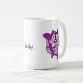 Ihr Name Lila Eichhörnchenbüro Kaffeetasse (VorderseiteRechts)