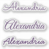 Ihr Name Lila Handgeschriebene Skriptversionen Aufkleber (Vorderseite)