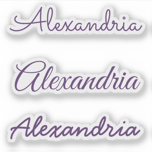 Ihr Name Lila Handgeschriebene Skriptversionen Aufkleber (Vorderseite)