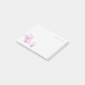 Ihr Name - Lila Orchid Floral Fotografie Post-it Klebezettel (angewinkelt)