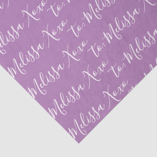 Ihr Name Lila Seidenpapier (Ausschnitt)