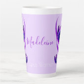 Ihr Name Lupus Warrior Lila Butterfly Milchtasse (Vorderseite)