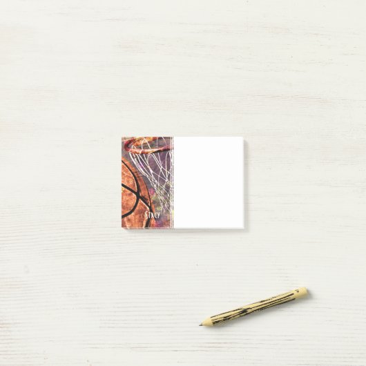 Ihr Name Mädchen Basketball Post-it Klebezettel (Auf Schreibtisch)