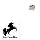 Ihr Name Majestic Unicorn Black Silhouette Gummistempel (Stempel)