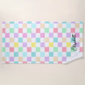 Ihr Name Markierte Pastellfarben Benutzerdefiniert Strandtuch (Vorderseite)