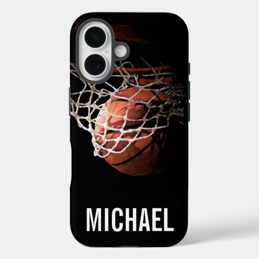 Ihr Name Maßgeschneiderte Basketball-Artwork Case-Mate iPhone Hülle (Rückseite)
