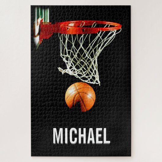 Ihr Name Maßgeschneiderte Basketball-Artwork Puzzle (Vertikal)