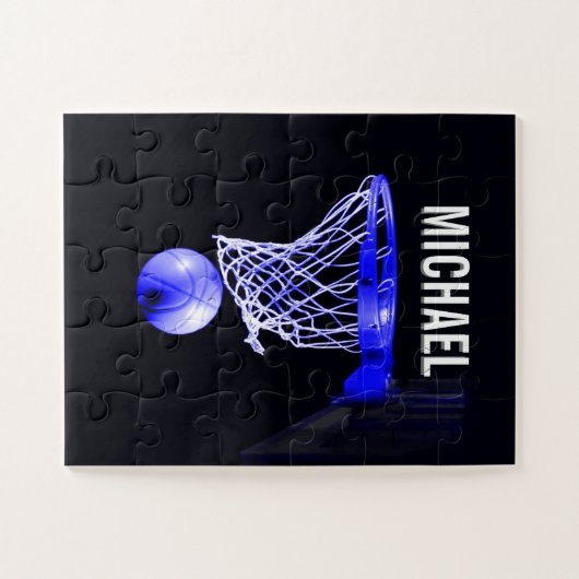 Ihr Name Maßgeschneiderte Basketball-Artwork Puzzle (Horizontal)