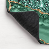 Ihr Name Maus Pad Geschenk Agate Green Gold Glitze Mousepad (Ecke)