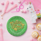 Ihr Name Message St Patricks Day Gold Kleeblatt Pappteller (Party)