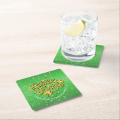 Ihr Name Message St Patricks Day Gold Kleeblatt Rechteckiger Pappuntersetzer (Vor Ort)