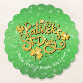 Ihr Name Message St Patricks Day Gold Kleeblatt Untersetzer (Vorderseite)