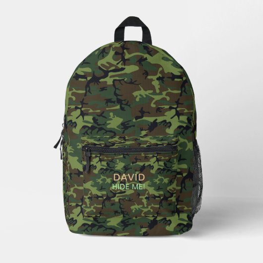 Ihr Name Militärische grüne Camouflage verborgen m Bedruckter Rucksack (Vorderseite)