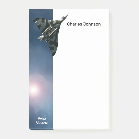 Ihr Name, militärisches Flugzeug, Avro Vulkan Post-it Klebezettel (Vorderseite)
