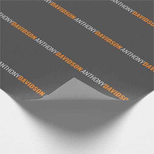 Ihr Name Minimalistisch Elegant Beruflich Gray Geschenkpapier (Ecke)