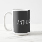 Ihr Name Minimalistisch Elegant Beruflich Gray Kaffeetasse (Links)