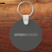 Ihr Name Minimalistisch Elegant Beruflich Gray Schlüsselanhänger (Vorderseite)