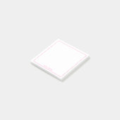 Ihr Name Minimalistisch rosa/weiß Post-it Klebezettel (angewinkelt)