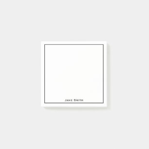 Ihr Name Minimalistisch Schwarz/Weiß Post-it Klebezettel