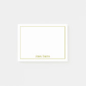Ihr Name Minimalistisches Gold/Weiß für Unternehme Post-it Klebezettel (Vorderseite)