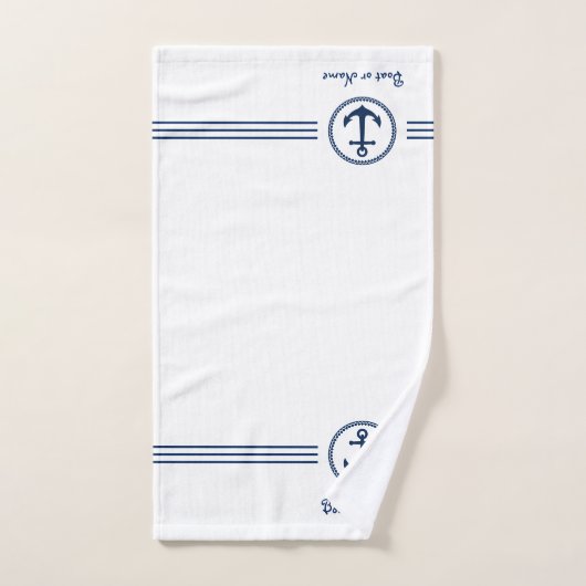Ihr Name mit modernem Ankerplatz Badhandtuch Set (Handtuch)