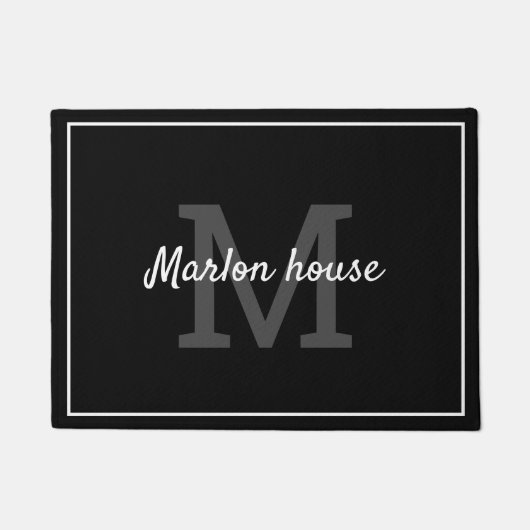 Ihr Name mit Monogramm Fußmatte (Vorderseite)