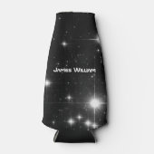 Ihr Name mit Sternen im Deep Space Trauzeuge Flaschenkühler (Vorderseite)