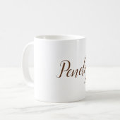 Ihr Name Modern Simple Schlicht Brown Kaffeetasse (Vorderseite Links)