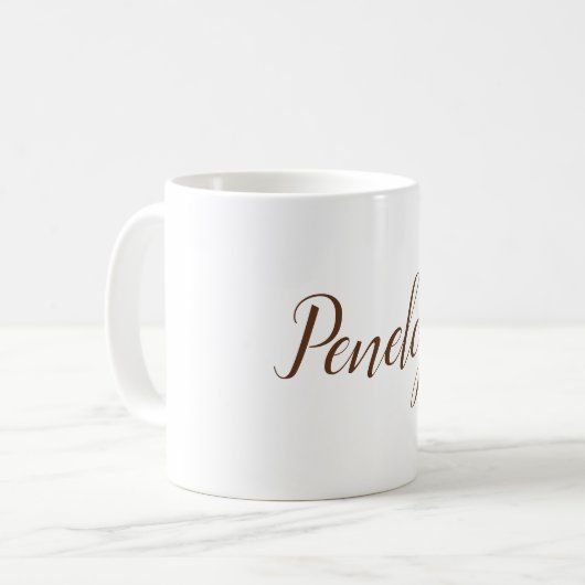 Ihr Name Modern Simple Schlicht Brown Kaffeetasse (Vorderseite Links)