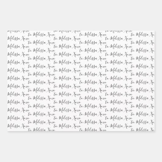 Ihr Name Moderne Handschrift Geschenkpapier Set (Vorderseite 3)