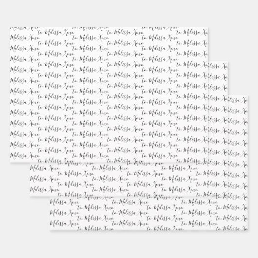 Ihr Name Moderne Handschrift Geschenkpapier Set (Set)