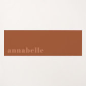Ihr Name Moderne Minimal Terracotta Trendy Yogamatte (Vorderseite (Horizontal))
