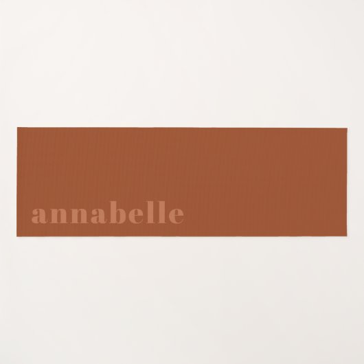 Ihr Name Moderne Minimal Terracotta Trendy Yogamatte (Vorderseite (Horizontal))