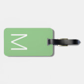 Ihr Name Monogram Modern Salin Green Gepäckanhänger (Rückseite horizontal)