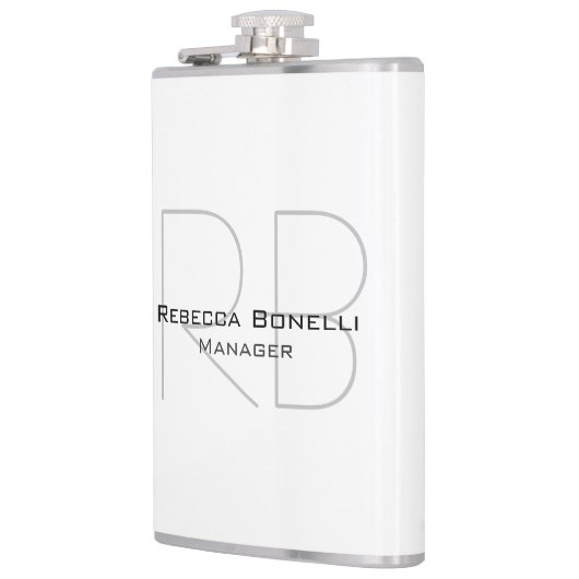 Ihr Name Monogram Your Title Modern Flachmann (Links)