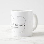 Ihr Name Monogram Your Title Modern Jumbo-Tasse (Vorderseite Rechts)