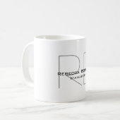 Ihr Name Monogram Your Title Modern Kaffeetasse (Vorderseite Links)