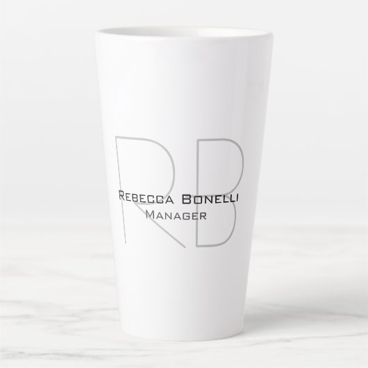 Ihr Name Monogram Your Title Modern Milchtasse (Vorderseite)
