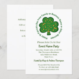 Ihr Name Nachricht St Patricks Day Green Kleeblatt Einladung