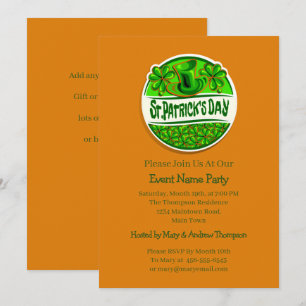 Ihr Name Nachricht St Patricks Day Green Kleeblatt Einladung