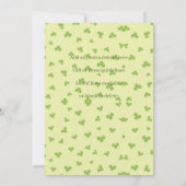 Ihr Name Nachricht St Patricks Day Green Kleeblatt Einladung (Rückseite)