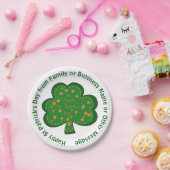 Ihr Name Nachricht St Patricks Day Green Kleeblatt Pappteller (Party)