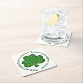 Ihr Name Nachricht St Patricks Day Green Kleeblatt Rechteckiger Pappuntersetzer (Vor Ort)