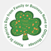 Ihr Name Nachricht St Patricks Day Green Kleeblatt Runder Aufkleber (Vorderseite)