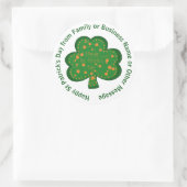 Ihr Name Nachricht St Patricks Day Green Kleeblatt Runder Aufkleber (Tasche)