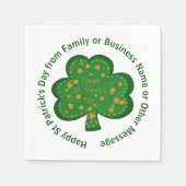 Ihr Name Nachricht St Patricks Day Green Kleeblatt Serviette (Vorderseite)