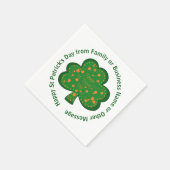 Ihr Name Nachricht St Patricks Day Green Kleeblatt Serviette (Ecke)
